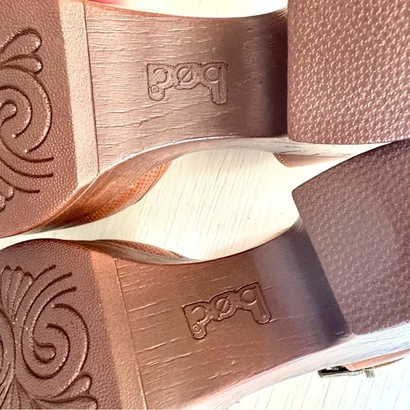 B.O.C. Brown Women's Clog Mary Jane Heels - Picture 5 of 6